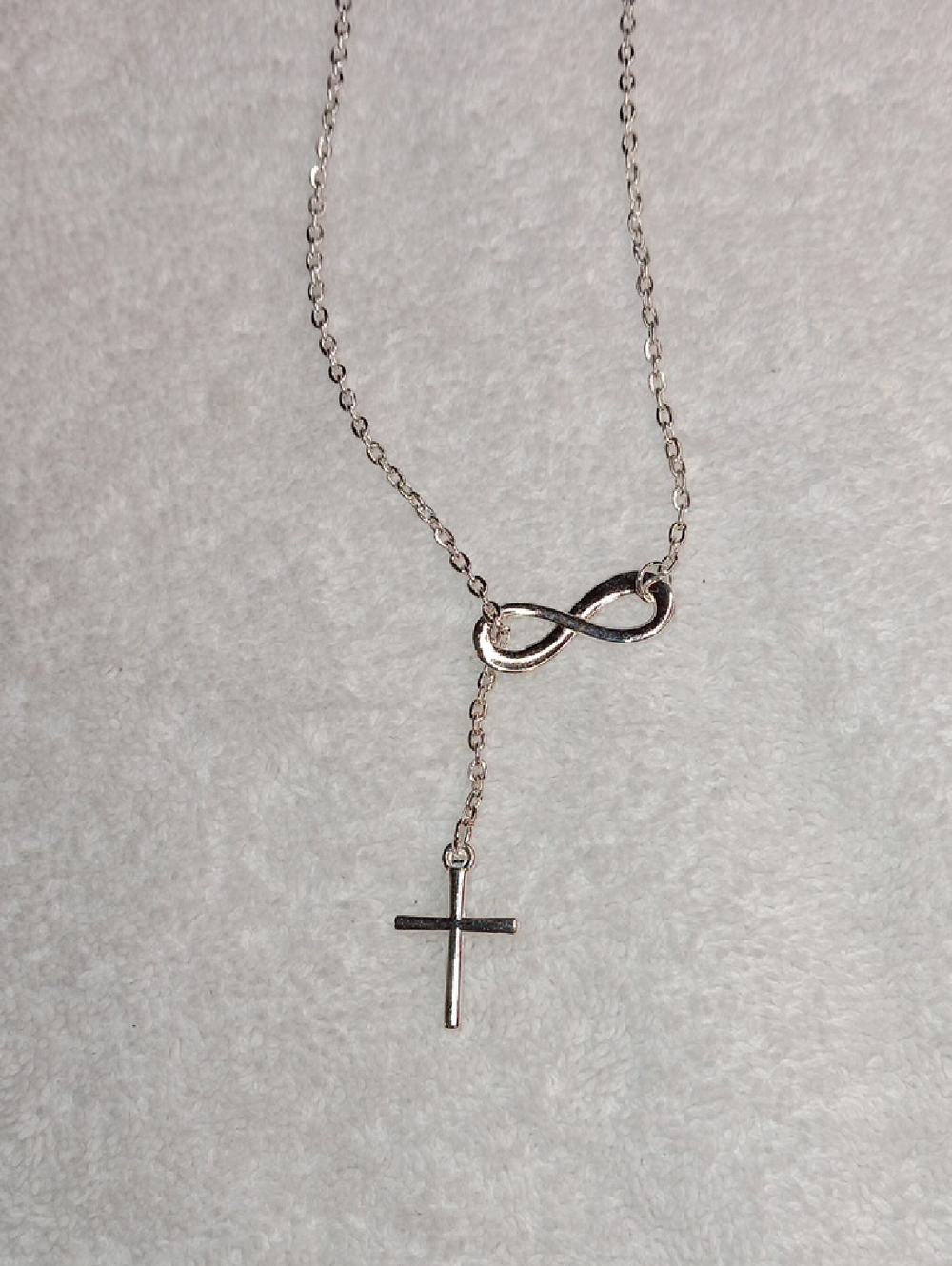 Elegant Silver Infinity Cross Necklace